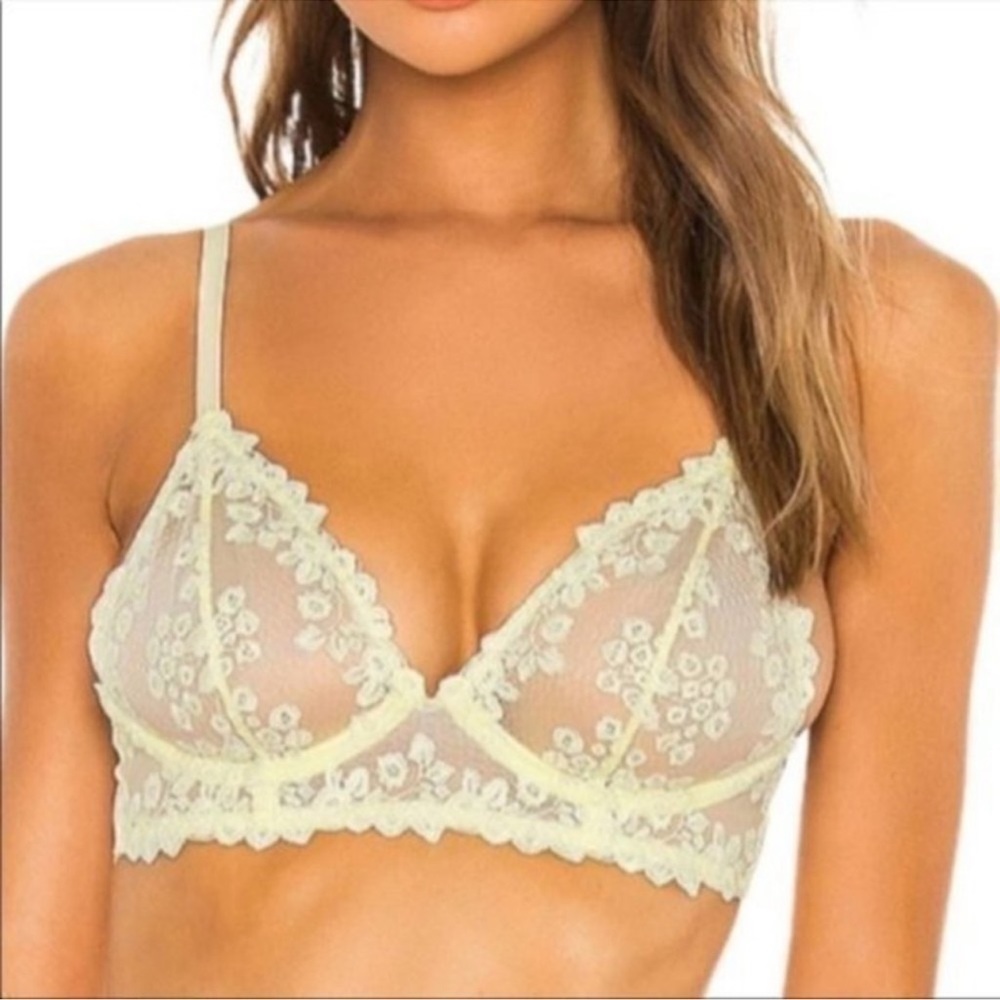 Free people bra yellow Veronica lace size 32C